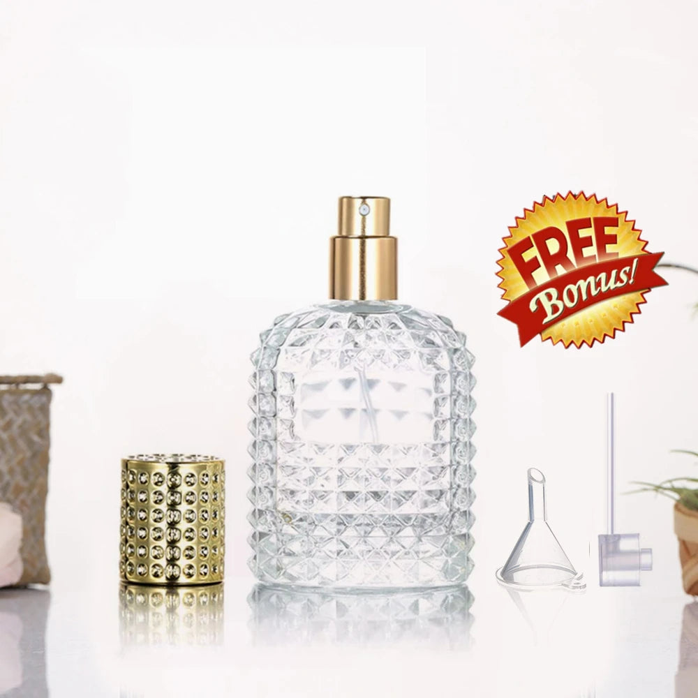 Cologne Travel Bottle, Empty Refillable Glass Perfume Atomizer with Spray Nozzle, Mini Size Perfume Refill Bottle, 1pcs 30ml
