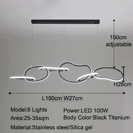 Light luxury LED lustre pendant lights hanging lamps black gold rose gold light for indoor bedroom dining table light fixture