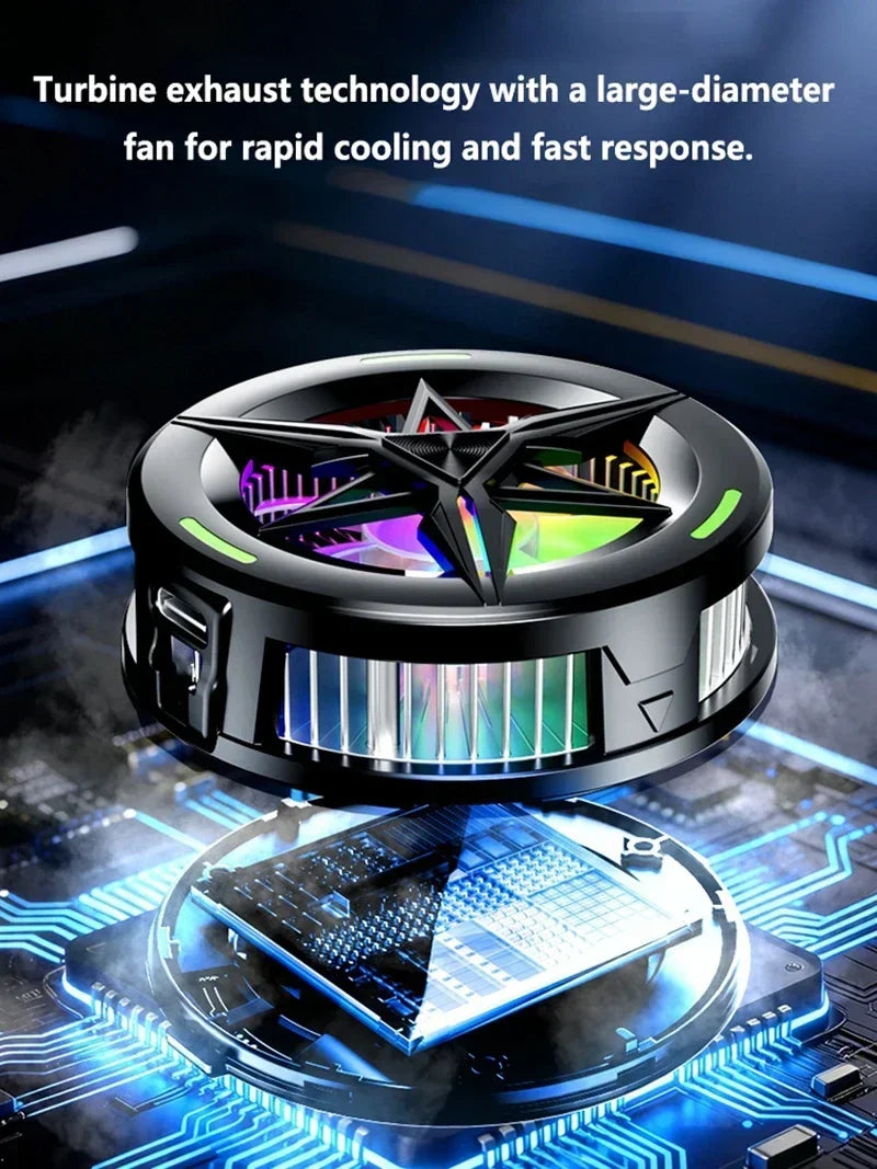 Phone Cooler for Gaming Magnetic Semiconductor Cooling Fan Back-Clip RGB Lights Fast Phone Cooling Fan for IOS Android Phone