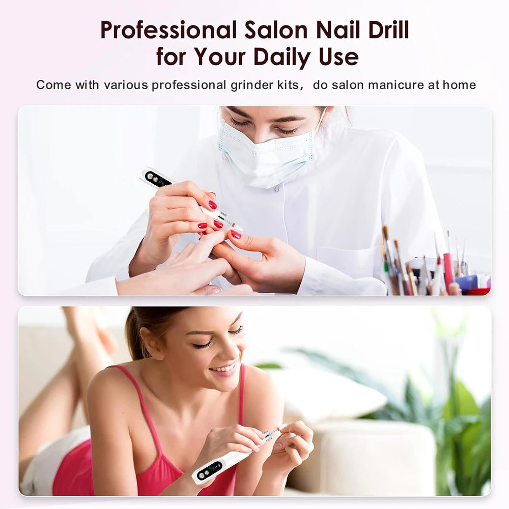 Professional Electric Nail Drill Machine 15000RPM Portable Manicure Pedicure Set for Acrylic Gel Nails New Nail File Tool