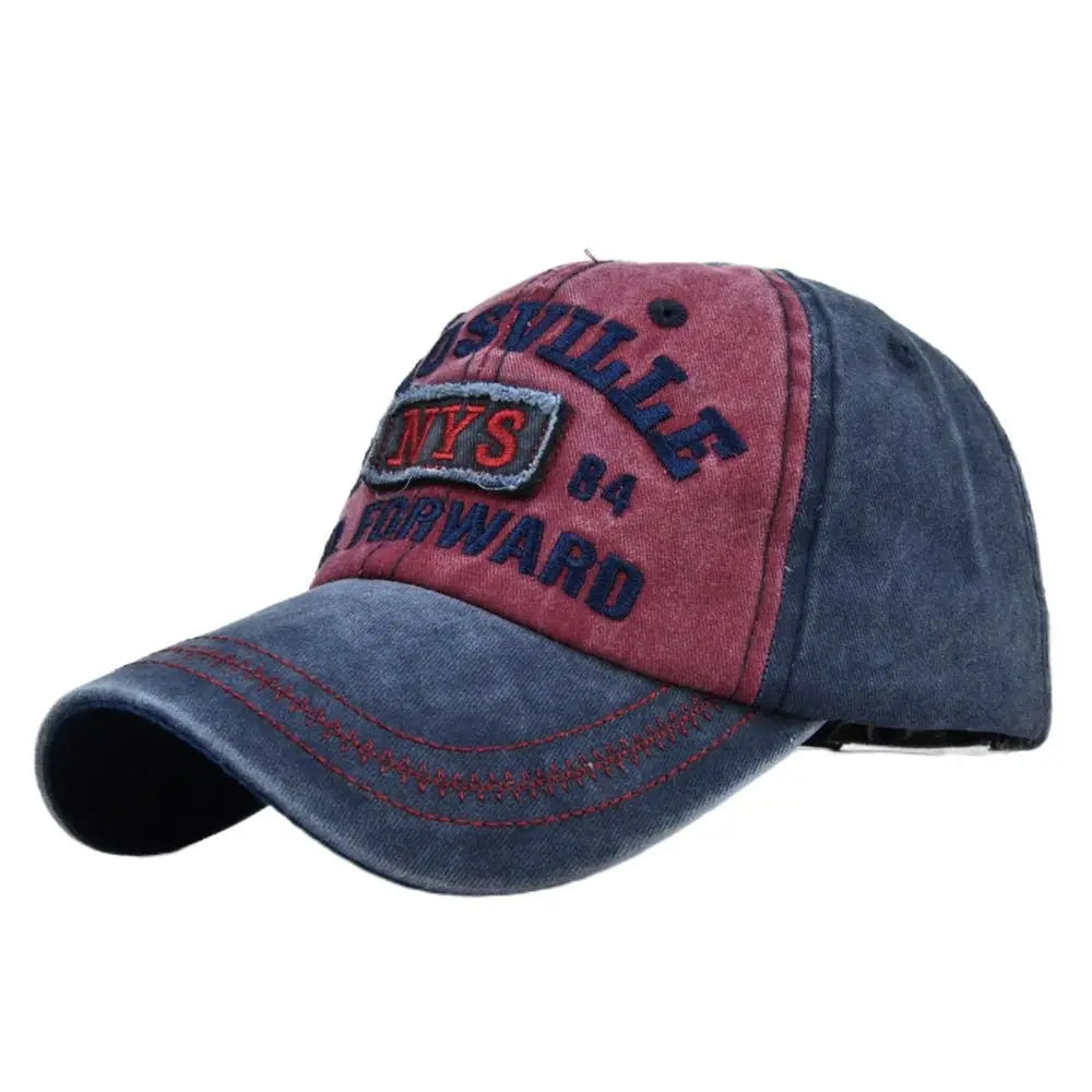 Fashion Hip Hop NYS Patch Embroidery Baseball Caps Adjustable Frayed Denim Sunscreen Hats Vintage Snapback Dad Hat for Men Women
