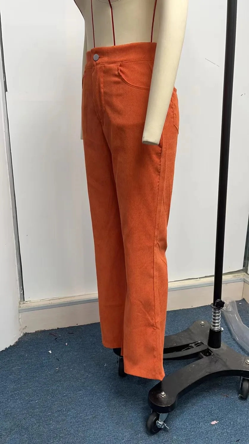 Women's Pants Spring New Elegant Trousers Bootcut Pant Fashion Slim High Waist Casual Trousers Solid Street Long Flare Clothing