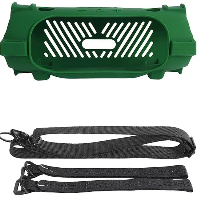 Newest Soft Silicone Case Cover Skin With Strap Carabiner for JBL Charge 6 Portable Waterproof Wireless Bluetooth Speaker