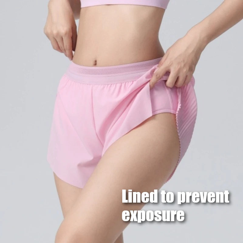 Breathable Fitness Shorts Women's Summer Cooling Tennis Yoga Pants Hidden Pocket Quick-drying Sports Fitness Shorts