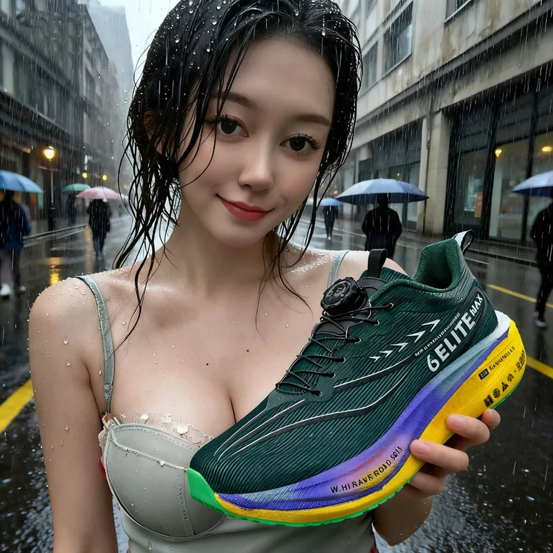 Men Running Shoes Carbon Board Speciality Marathon Sports Breathable Lightweight Women's Comfortable Athletic Nonskid Sneakers