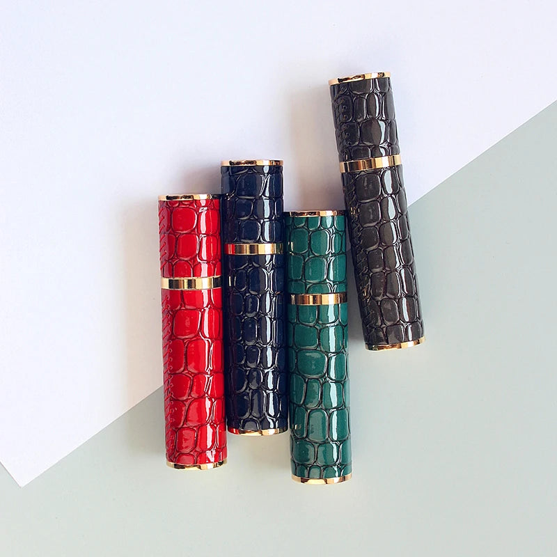 10ml Crocodile Luxury Leather Glass Perfume Spray Bottle Mini Refillable Perfume Atomizer Portable Empty Traveling Refill Bottle