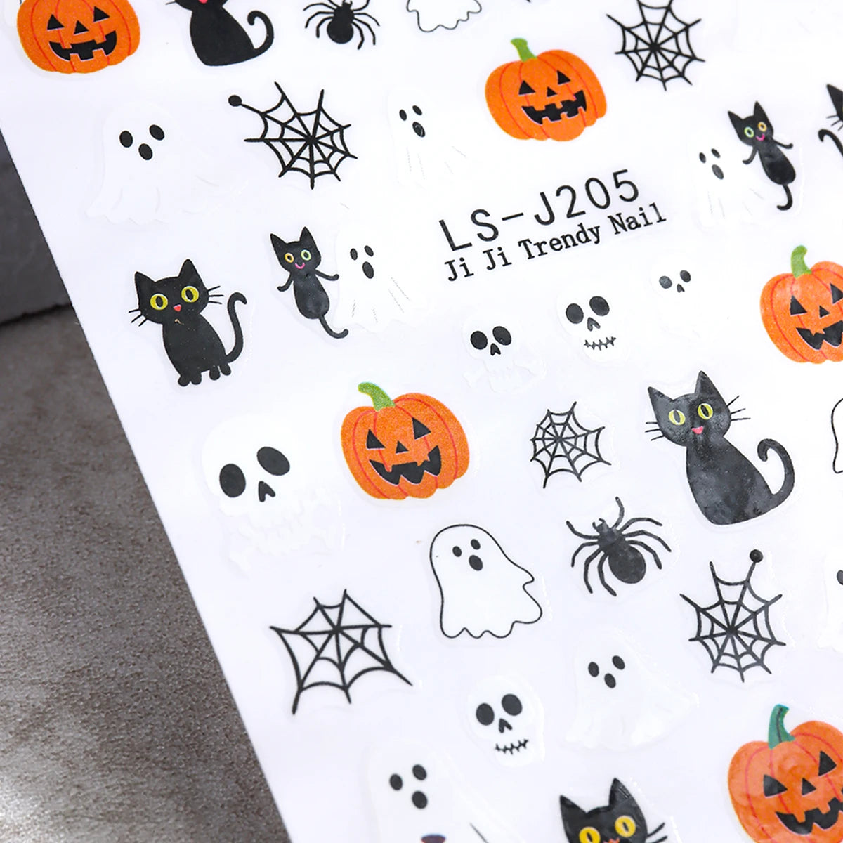 Halloween Nail stickers, cartoon Ghost Pumpkin Spider Web Designs, Halloween and Autumn-Themed Nail Decals, Nail Decorations
