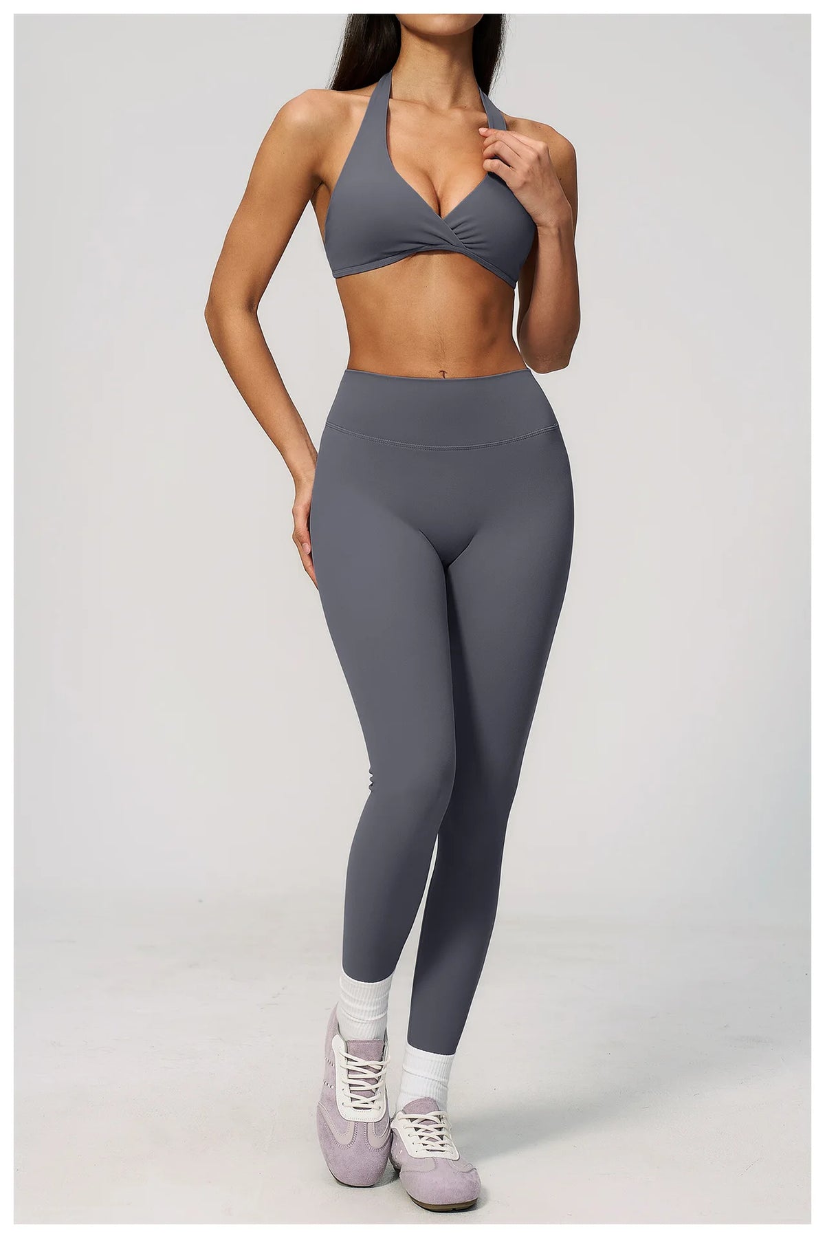 Women Tracksuits 2PCS Yoga Suit Gym Outfits Workout Clothing Deep V Workout Bra High Waist Butt Lift Pants Outdoors Sports Set