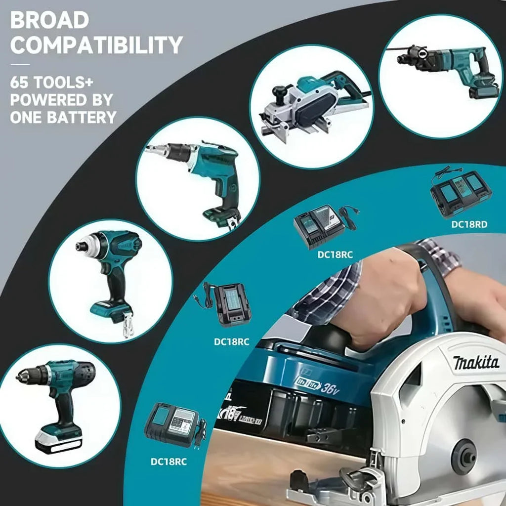 Genuine Makita 6AH BL1860B 18V Battery Power Tool Lithium-Ion Substitute LXT BL1850B BL1840B, Suitable for Use with BMS18V Screw