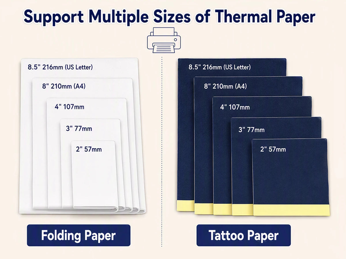 Mini A4 Thermal Printer Support Android IOS For Travel Work Home Inkless Machine US-letter Portable Bluetooth Printer