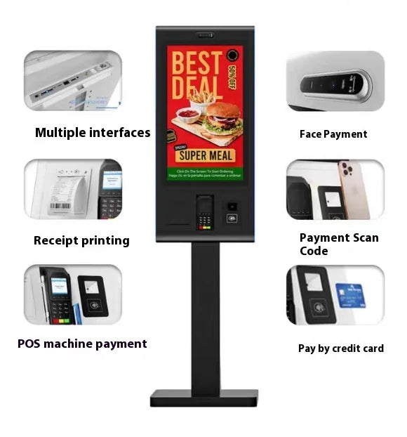 Hot selling：High Compatibility Indoor Self-Service Payment Kiosk Printer SDK 21.5/23.8/27/32/43 Inches Check-in/Out Touch Screen