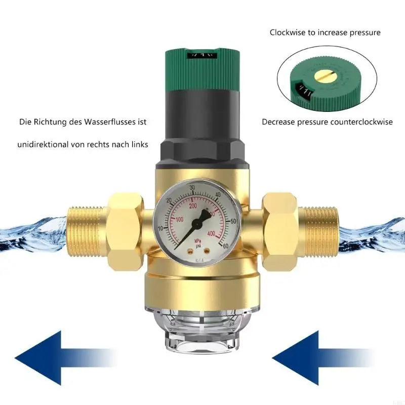 DN15/DN20 Adjustable Pressure Reducing Valves With Gauge and Screen Filter