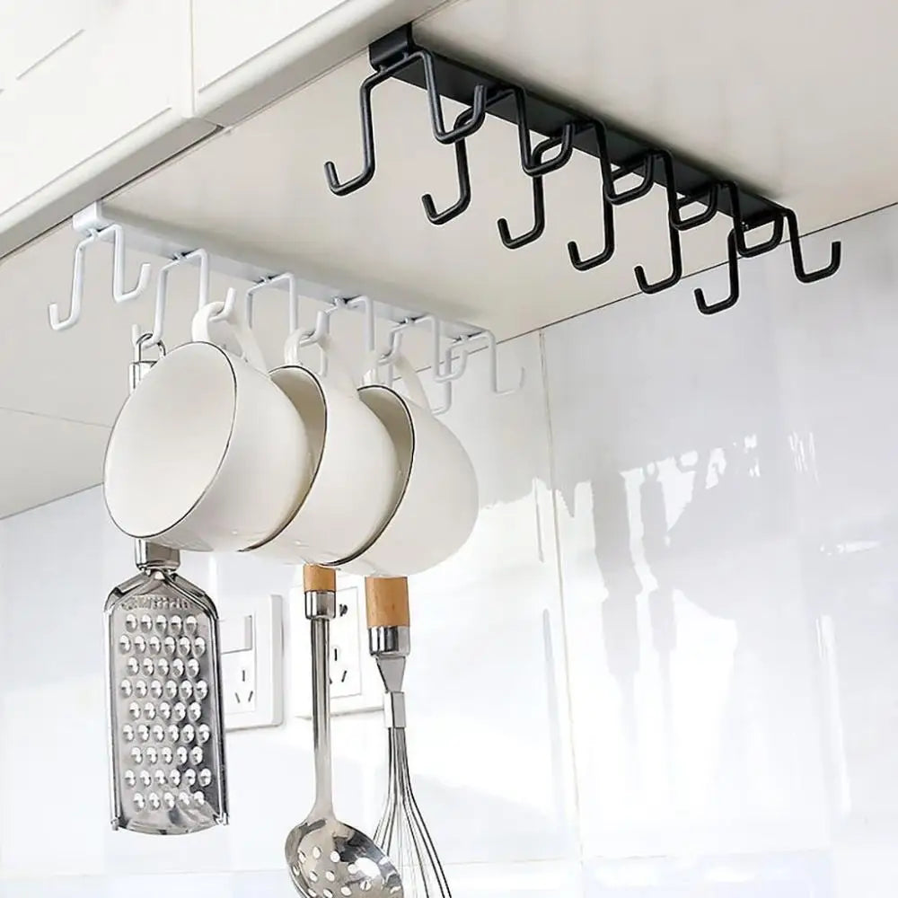 1 PCS Multifunctional Kitchen Organizer High Quality Double-row Cabinet Hook Durable Hanging Cup Holder