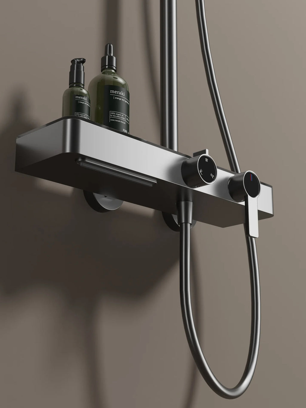 Orange Piano Bathroom Shower Set Waterfall Bathroom Mixer Faucets Rainfall Shower Head Hot Cold Piano Bathroom Shower System