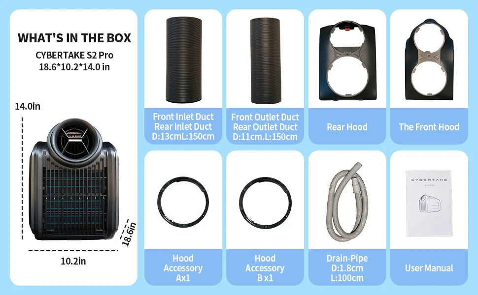 5100 BTU Cooling & 6100 BTU Heating Portable Camping Air Conditioner - 8H Runtime on 1kWh, 4 Modes 3 Speeds