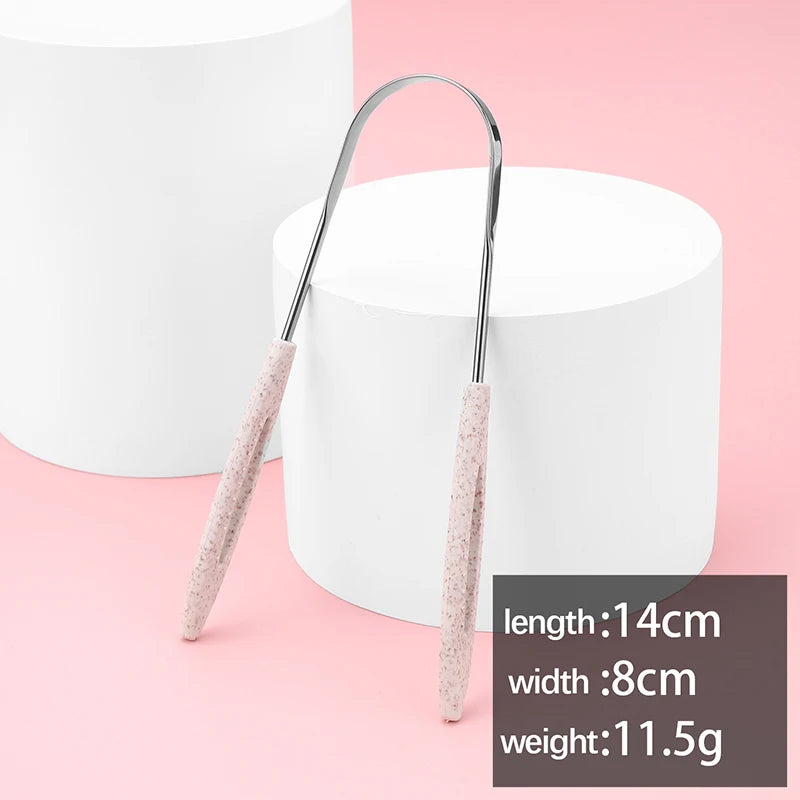 Z. 1PCS Stainless Steel Tongue Scraper Fresh Breath Cleaning Coated Tongue Toothbrush Oral Hygiene U-shaped Metal Tongue Scraper