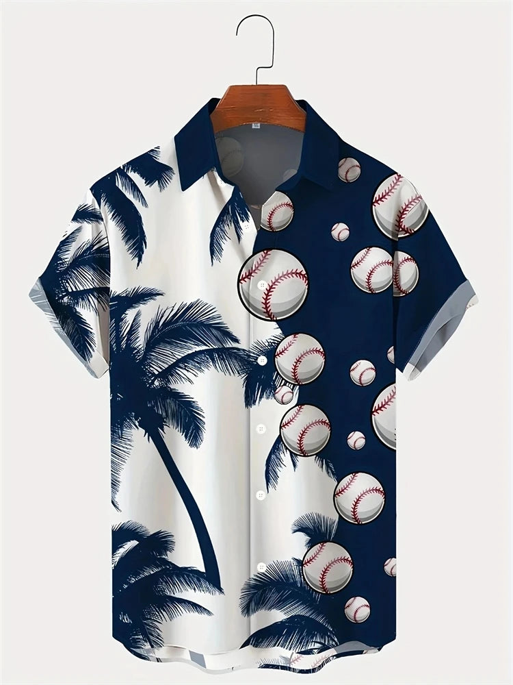 2025 Hawaii Men's Shirts 3d Printed Loose Plus Size Shirts and Blouses High Quality Men's Clothing Beach Party Sweatshirts