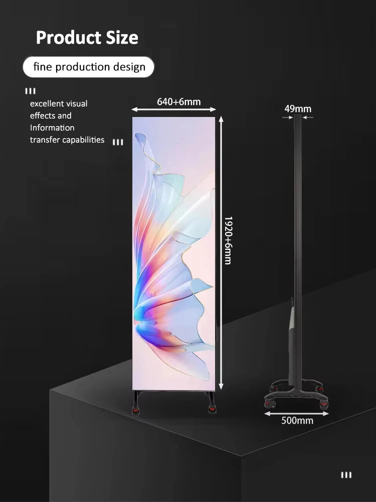 Indoor Foldable LED Poster Screen P1.8 P2 P2.5 Portable Digital Display Video Wall for Store Events Exhibition