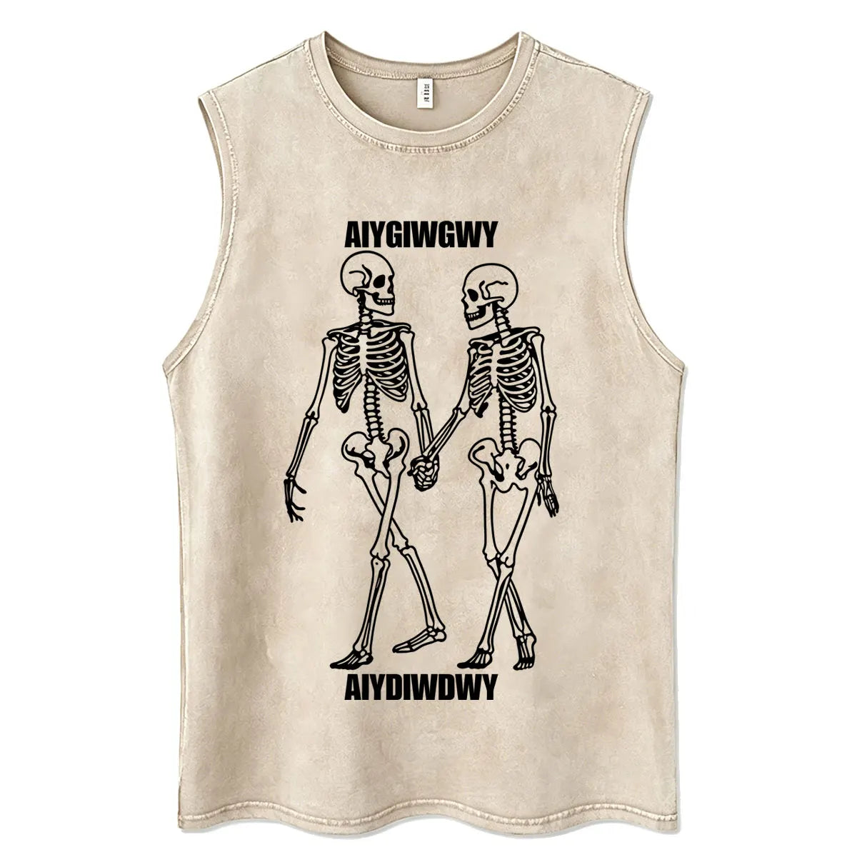 System of A Down Cartoon Vintage Washed Tank Tops Men's Rock Alternative Metal Sleeveless Vests T-shirt Male Oversized T Shirts