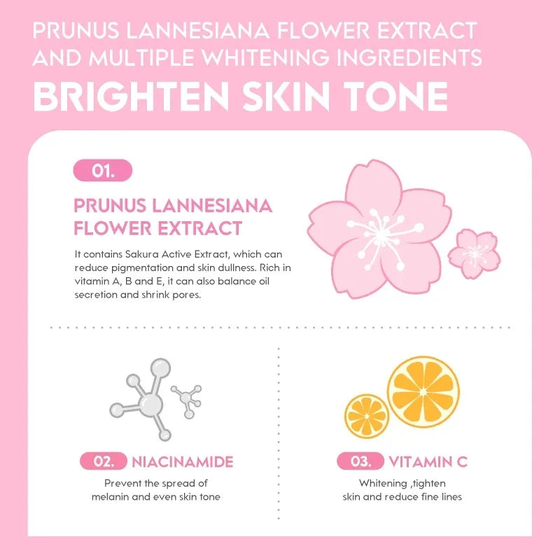 LAIKOU SAKURA Essence Face Cream Hyaluronic Acid Smoothing Moisturizer Whitening Nourishing Oil Control Brighten Skin Care Cream