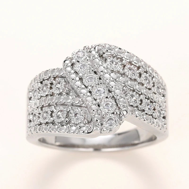CAOSHI Gorgeous Stylish Wedding Party Rings with Multi-layer Zirconia Female Luxury Fashion Finger Accessories Delicate Jewelry