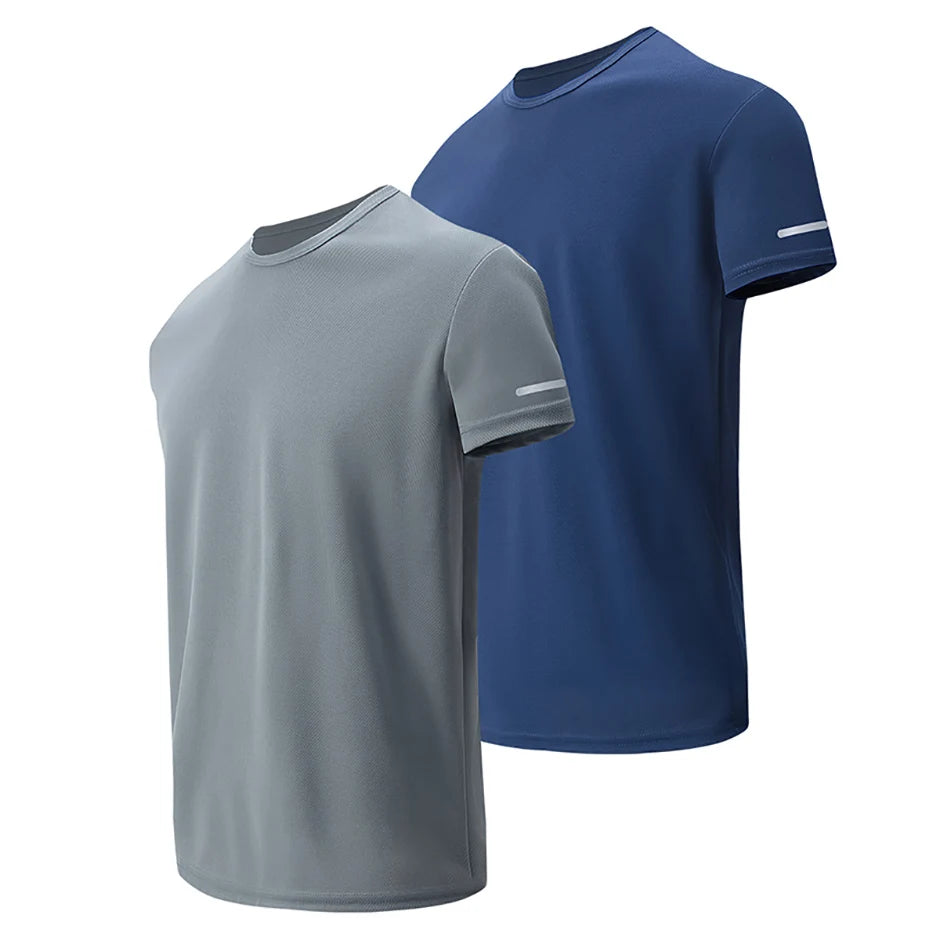 1/2 Piece Men's Four Season Short Sleeved Quick Drying Sports And Fitness Comfortable Plus Size Youth Casual Basic T-shirt