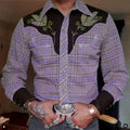 Retro Men's Plaid Graphic Prints Shirt Western Shirt Cowboy Shirt Long Sleeve shirt Casual Men's Tops 3D Print Collared Shirt