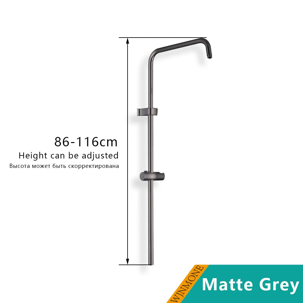 Standard Universal Bathroom Shower Faucet Tube for Bathtub Shower System Tap Set G1/2 in G3/4 in Adapter Round Pipe Accessories