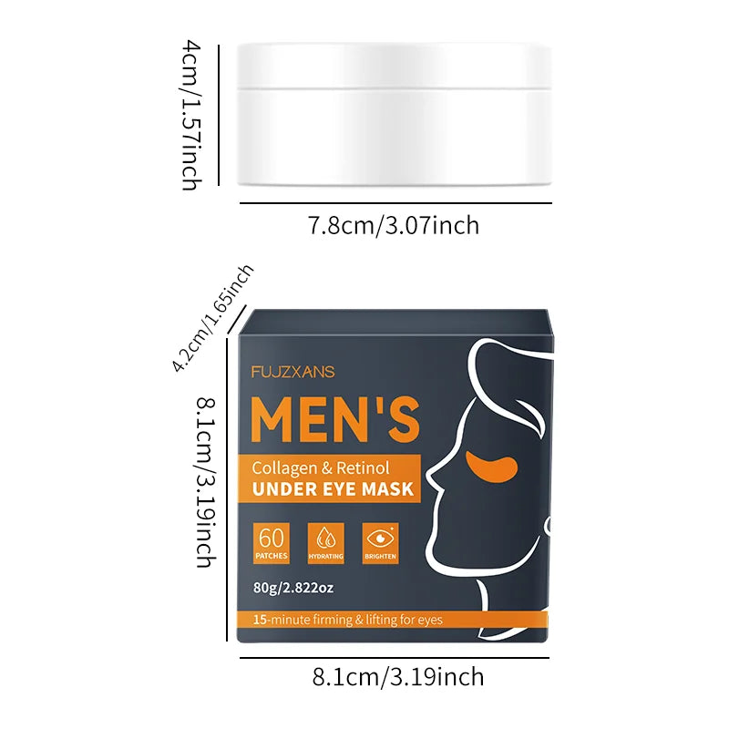 Men's Retinol & Collagen Under-Eye Mask – Anti-Aging, Reduce Dark Circles, Puffiness & Fine Lines, Men Firms Eye Patches