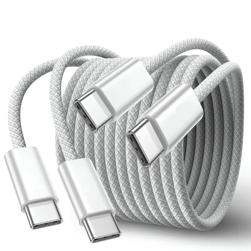 PD 60W Dual USB-C Fast Charging Braided Cable For iPhone 15 16 Pro Max 15 16 Plus Type C to Type C Quick Charger Cable With Box