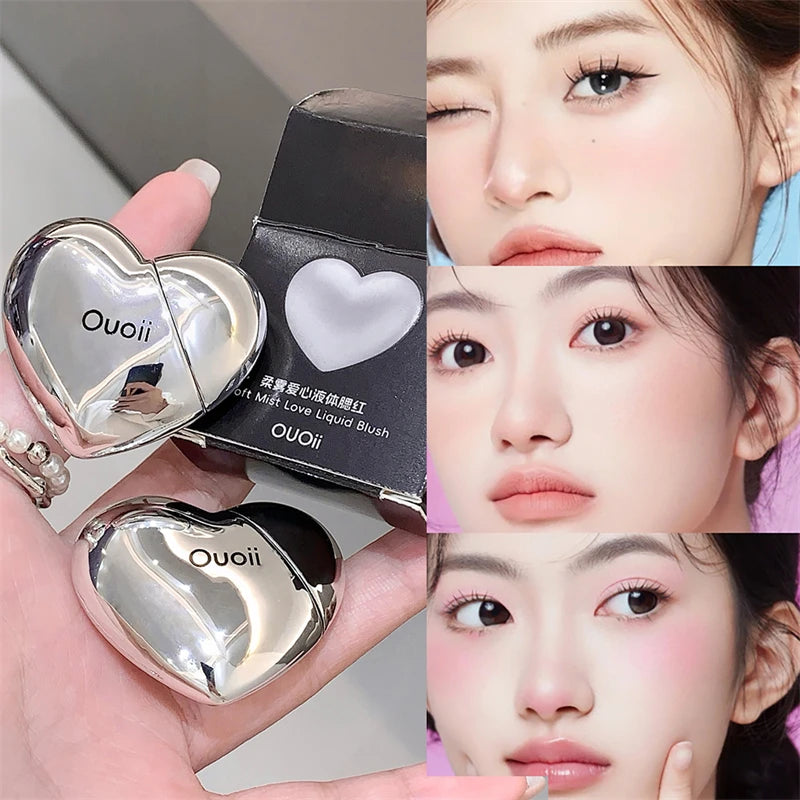 Lavender Matte Liquid Blush Velvet Heart Strawberry Peach Face Pigment Lasting Beauty Natural Cheek Tint Cream Blush Makeup