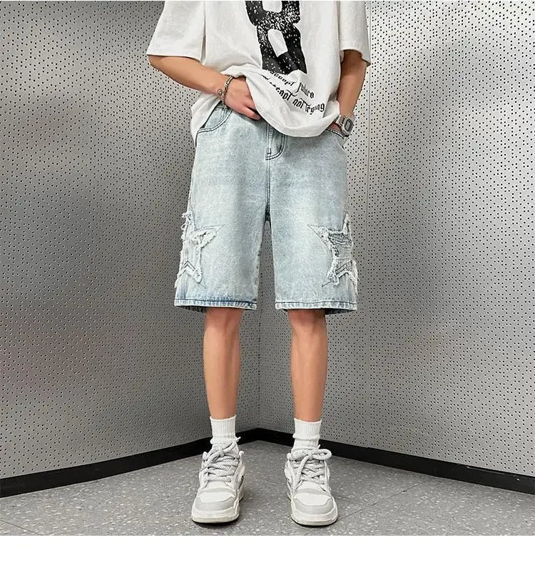Denim Shorts Men's Summer Thin Wash Retro Yellow Mud Pants American High Street Casual Five-point Pants