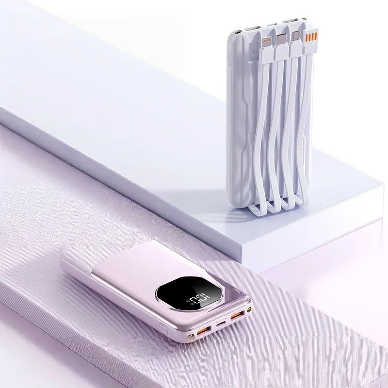120W 20000mAh Super Fast Charging Power Bank Smart Digital Display with Built-in Four Cables and Type-C Fast Charging