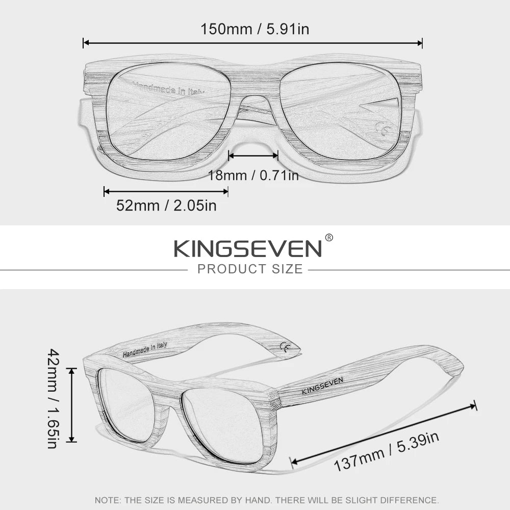 KINGSEVEN Brand Original Wooden Sunglasses Polarized Sunglasses Men Fashion Walnut Wood UV400 Protection Luxury Driving Eyewear