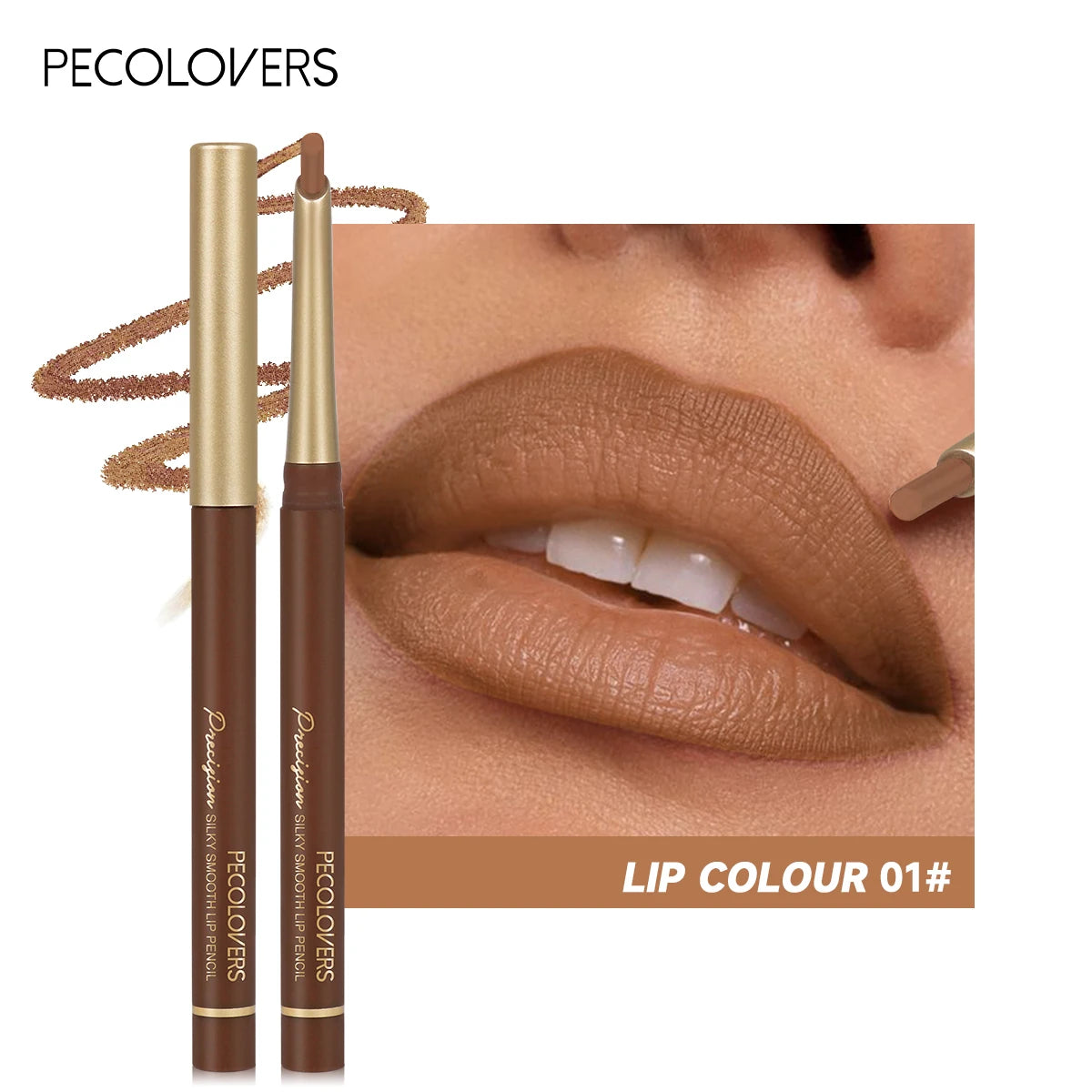 Matte 6-colors Lip Liner Pencil Bevel Design Nib Lip Contour Lipstick Nude Brown Lipstick Pencil Natural Lasting Lipliner Makeup