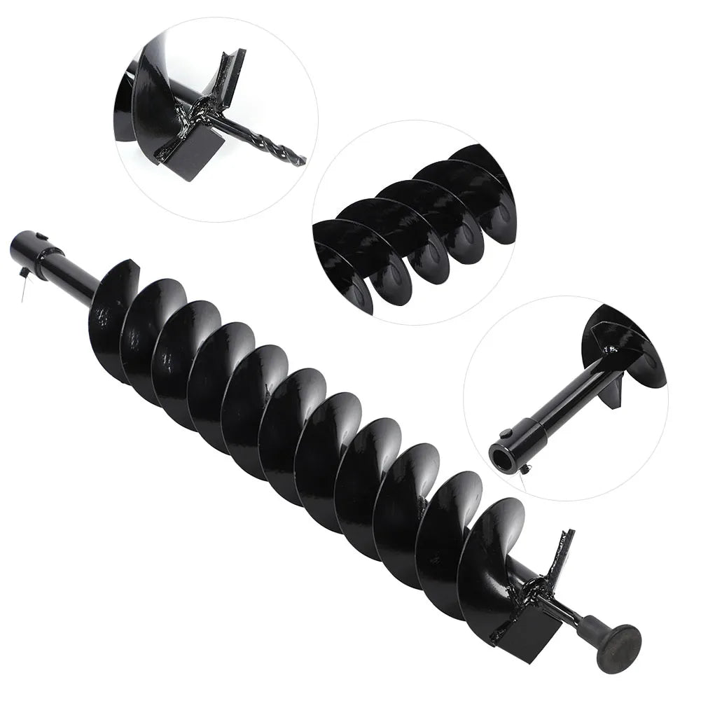 Earth Auger Drill Bit Farm Planting Seeding Hole Digger 100x800mm Dual Blade Garden Auger Planting Auger Hole Digger Drill Bit
