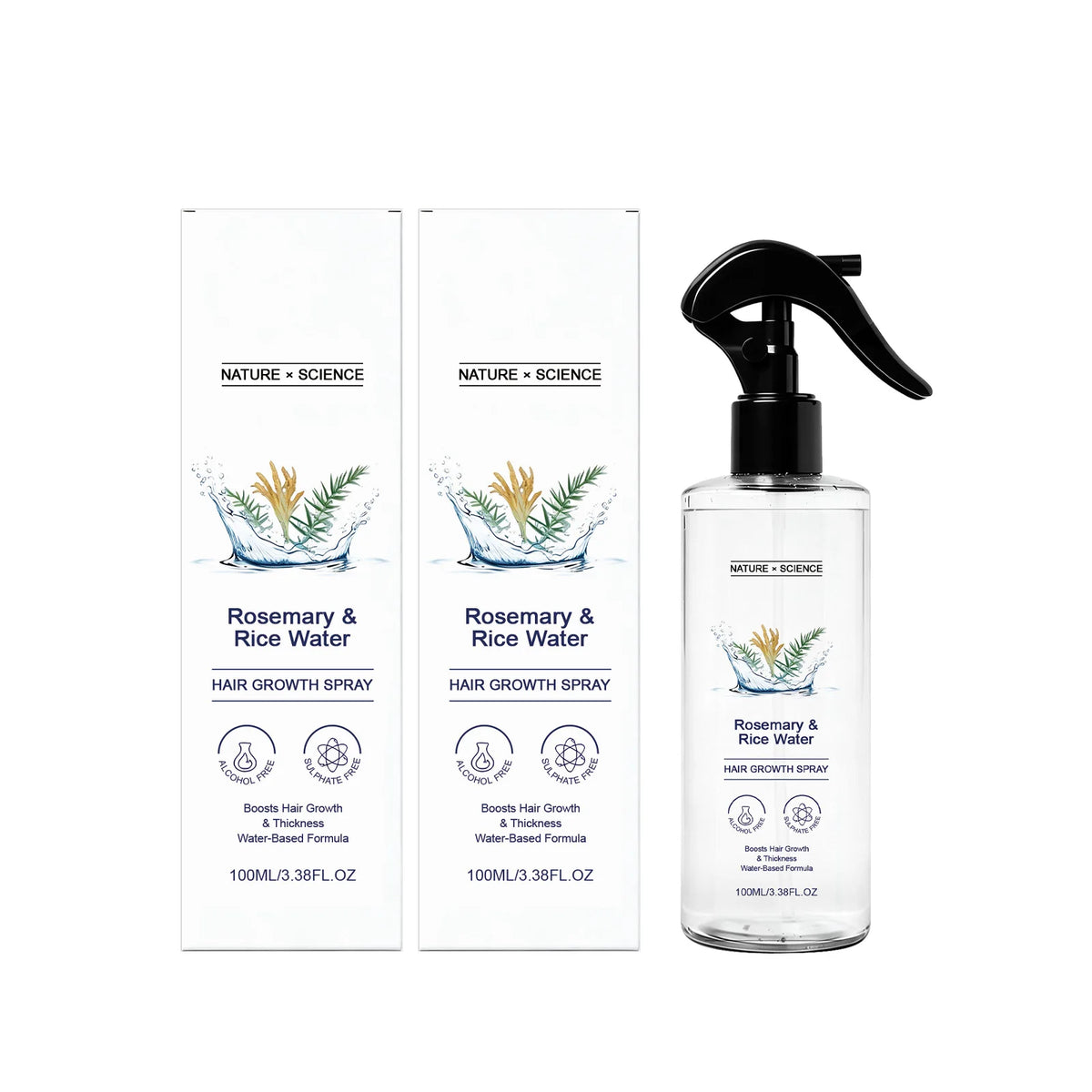 Rosemary & Rice Water Hair Spray Nourishing Hair Roots Repair Dry Hair Improving Smoothness Fragrance Soothing Hair Care Spray