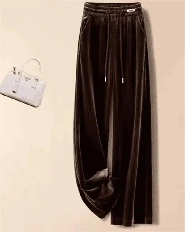 Velvet 2025 High Waist Gold Velvet Casual Pants Winter New Women's Pants Straight Pants Velvet Women's Pants