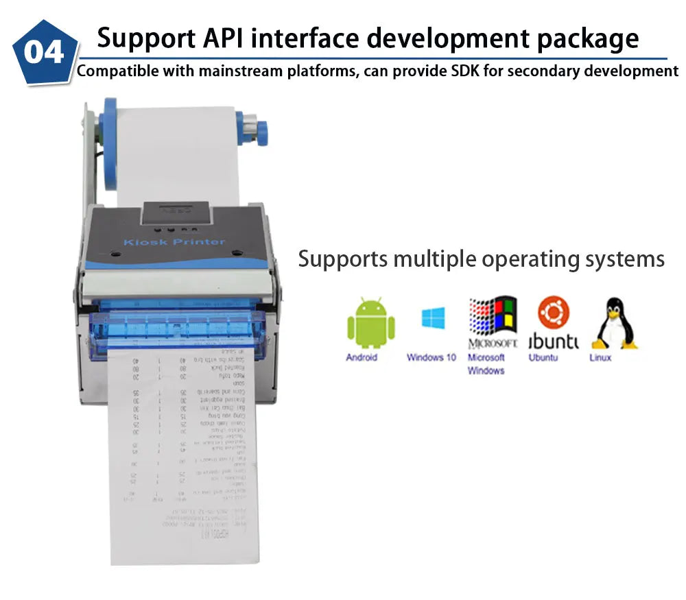 ATU&UTVHSPOS 80mm Kiosk Thermal Printer with Paper Blocking Prevention Function 203dpi USB/RS232/LAN Interfaces in Stock