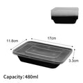 10/30pcs Disposable Food Containers Black Plastic Salads Sandwiches Lunch Box with Lids Home Kitchen Refrigerator Storage Boxes