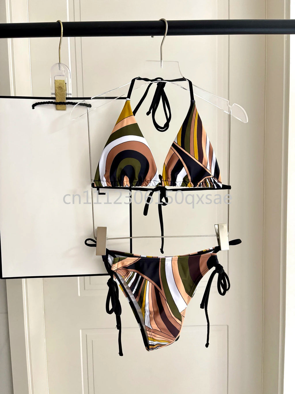 2026 Fashion Design Women's Brown Dresses with Letter Signature Logo Classic Brand Lady Skirts Beachwear Swimwear