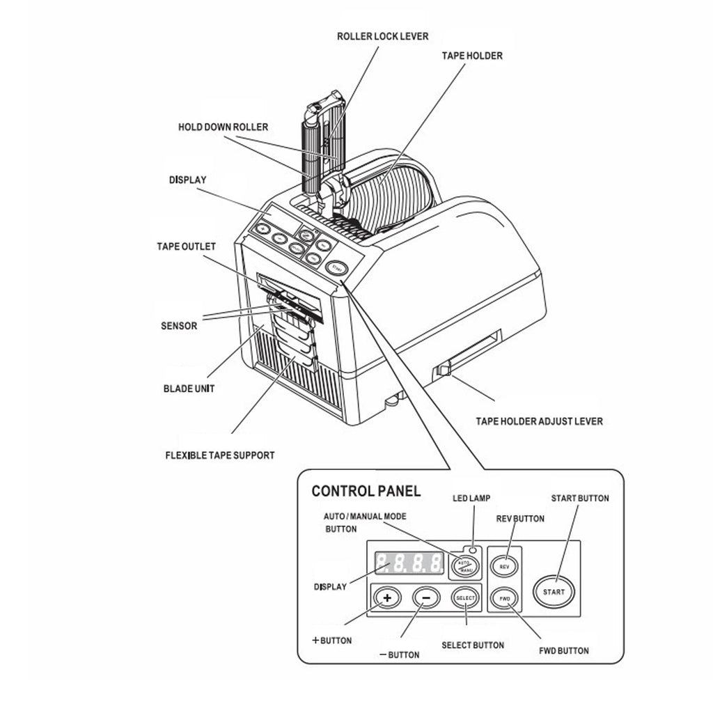 Electric Tape Dispenser Dual Sided Adhesive Cutting Machine Industrial Supplies JXD-60 Automatic Tape Dispenser