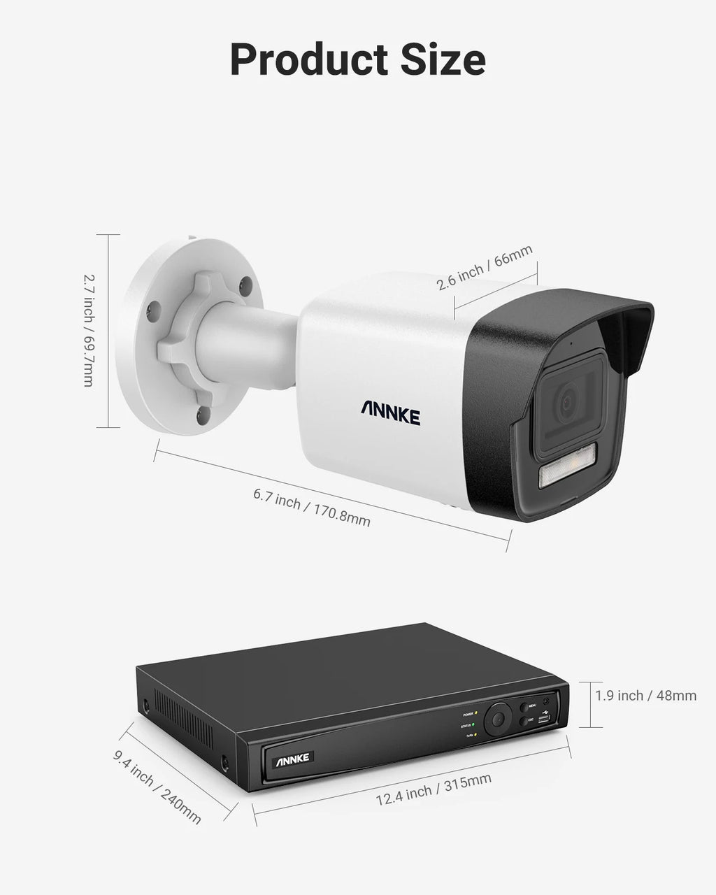 ANNKE 4K Ultra HD POE Video Surveillance System 8CH H.265+ NVR With 12MP Security Cameras CCTV Kit Audio Recording 8MP Ip camera