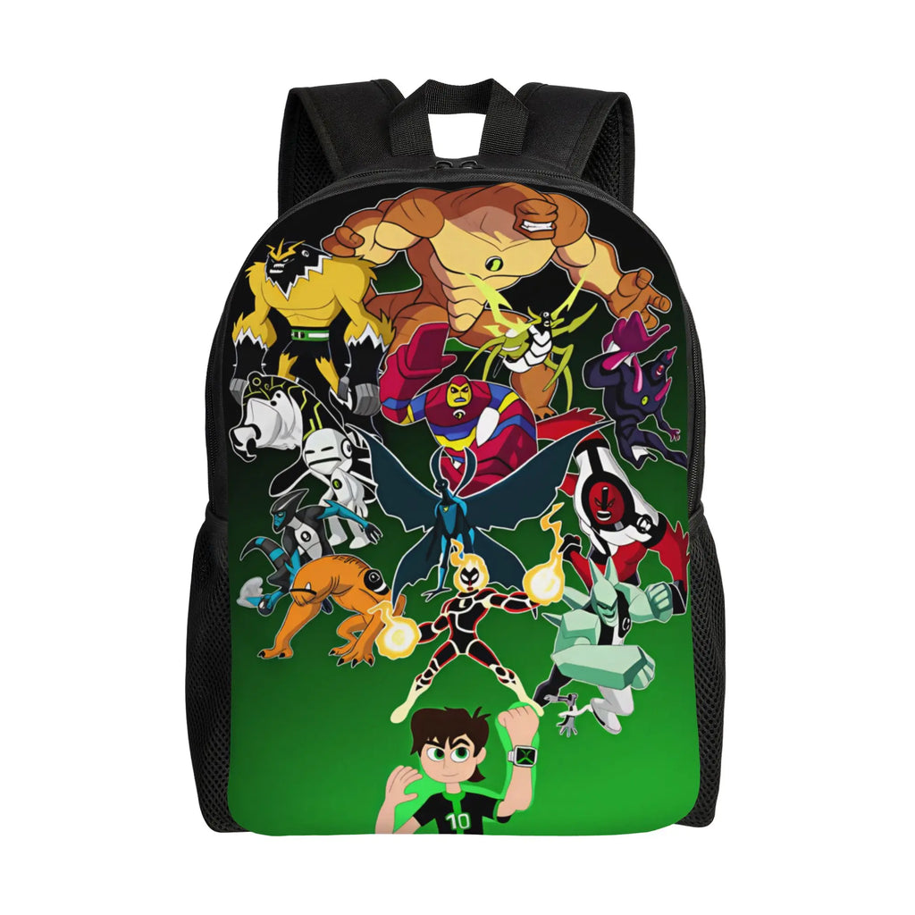 Ben 10 Cartoon Animation Backpack Male  Pattern Backpacks Polyester Kawaii School Bags Daily Designer Rucksack