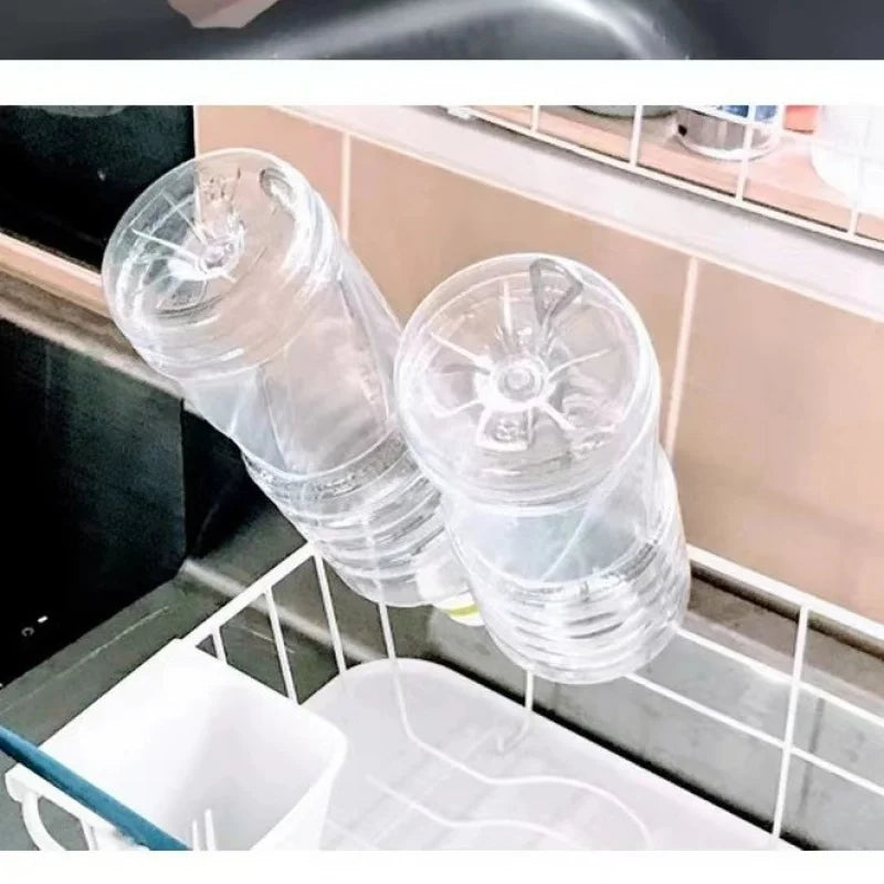 Kitchen Glove Drying Rack with Cup Hooks, Stainless Steel Drain Storage Organizer, Multifunctional Kitchen Utensil Drying Tool