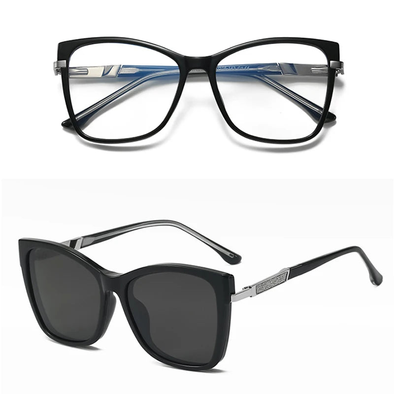 VICKY Fashion New Design TR90 Polarized Magnetic Clip-on Sunglasses Men and Women Polarized Sunglasses Optical Myopia Glasses