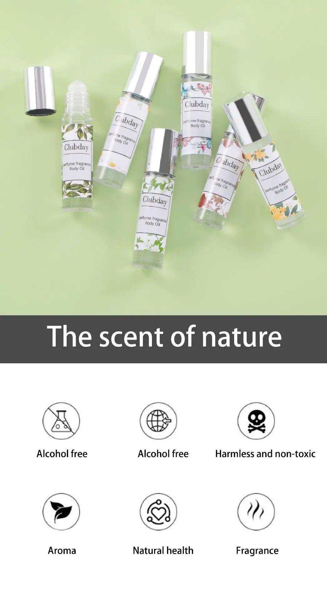 Portable Roll‑on Perfume Oil, Long‑last Fragrance Shimmer Body Highlight Essential Oil Daily Body Scent Makeup Cosmetics