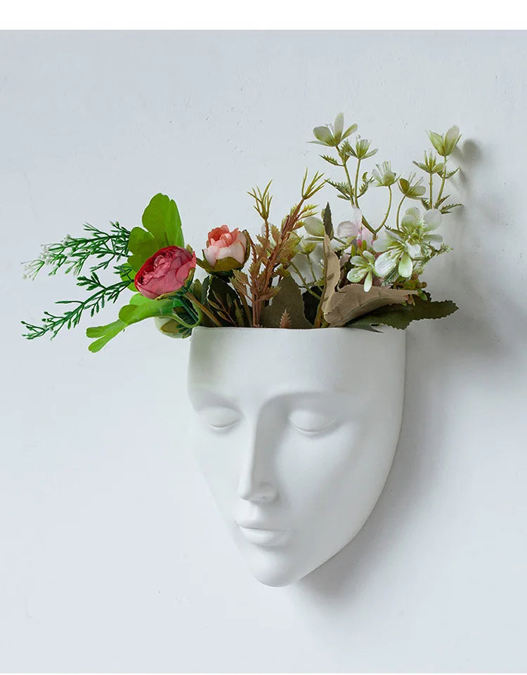 Silent Cheeks Ceramic Vase Creative Wall-mounted Plant Pots Table Decoration Flower Arrangement Floral Vase Room Aesthetic Decor