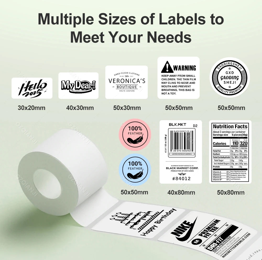 X2 Thermal RFID Label Sticker Adhesive Label Paper Tape 40*30mm 50*30mm for M110 M220 M200 P50 X2 E210 P2 N20 Label Printer