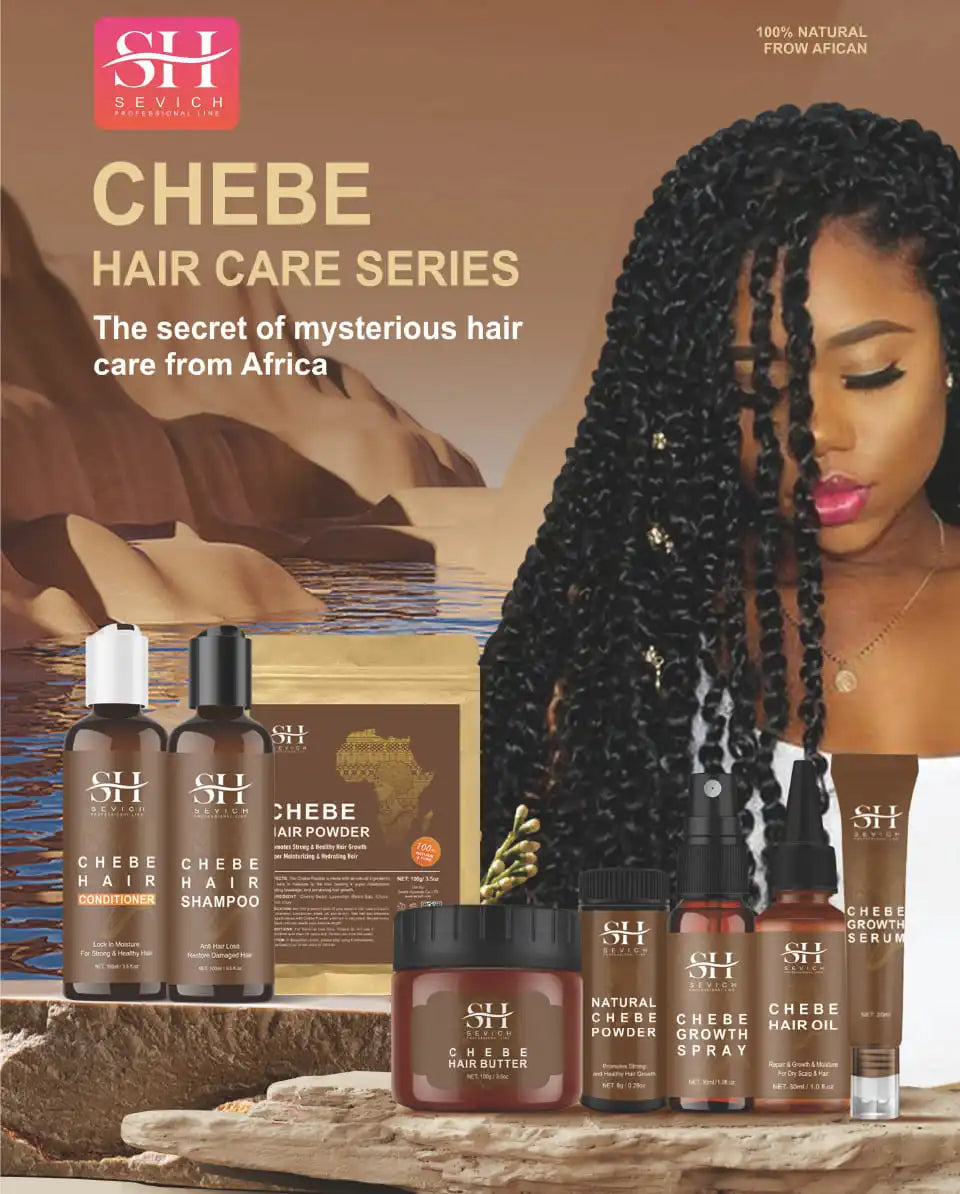 100% Chebe Powder From Chad Africa Women Traction Alopecia Treatment Oil Men Fast Hair Growth Spray Hair Loss Treatment Sevich